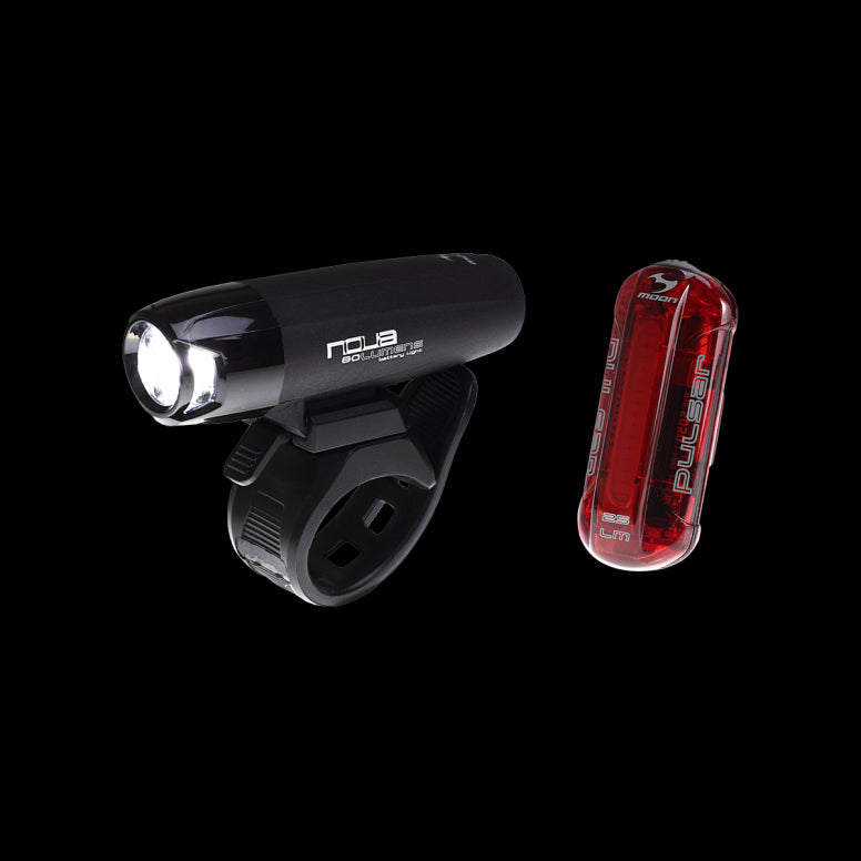 Moon Nova (100lm) & Pulsar (25lm) Light Set Black