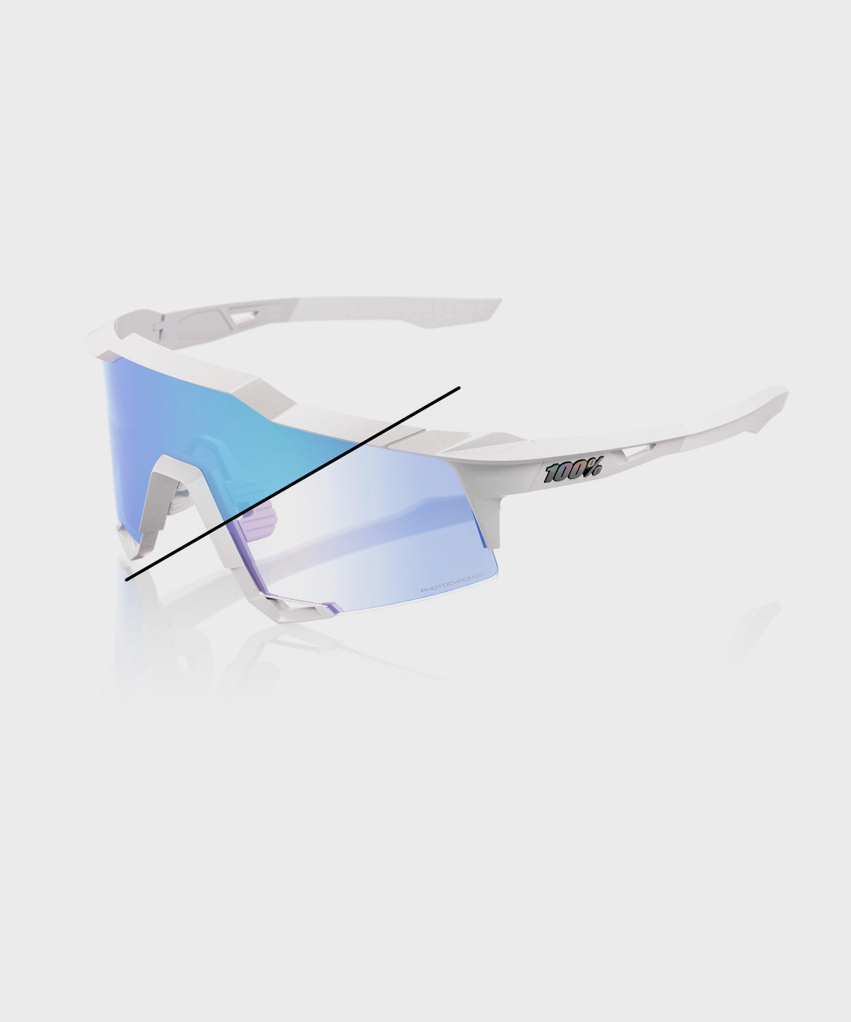100% Speedcraft Bastille LE Glasses-Pearl White Glitter/Blue Mirror Photochromic Pearl White Glitter / Blue Mirror Photochromic