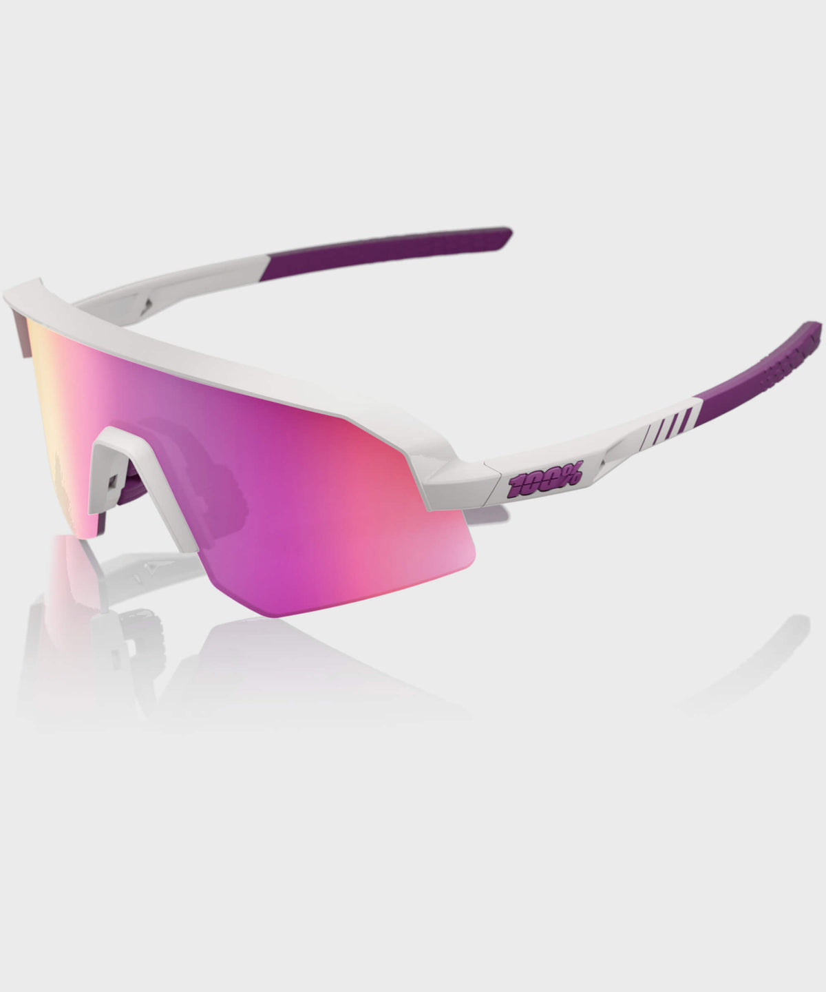 100% Slendale SL Glasses Matte Chalk / Purple Multilayer Mirror Lens