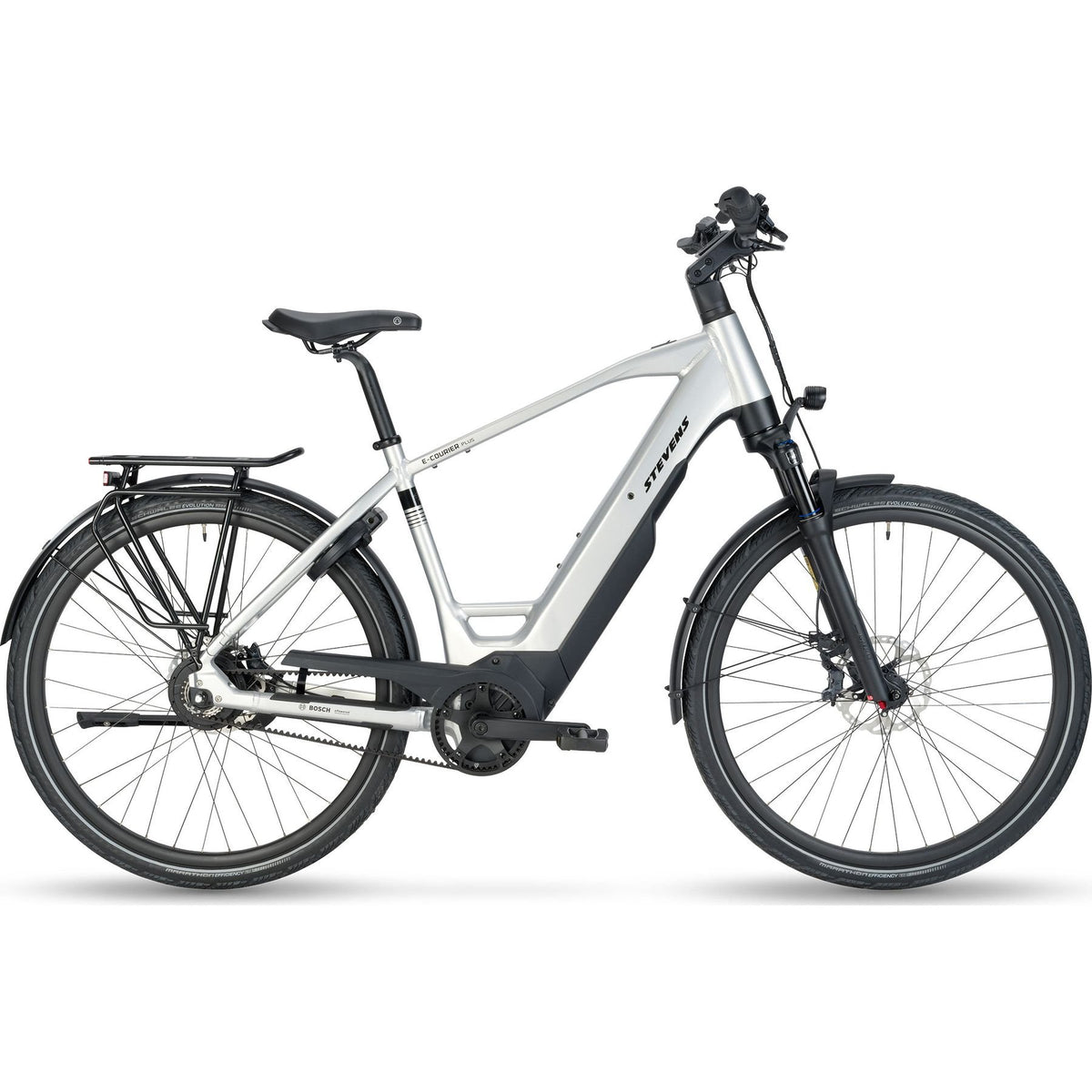 Stevens E-Courier Plus HT Gen.2 Electric City Bike Silver XXL