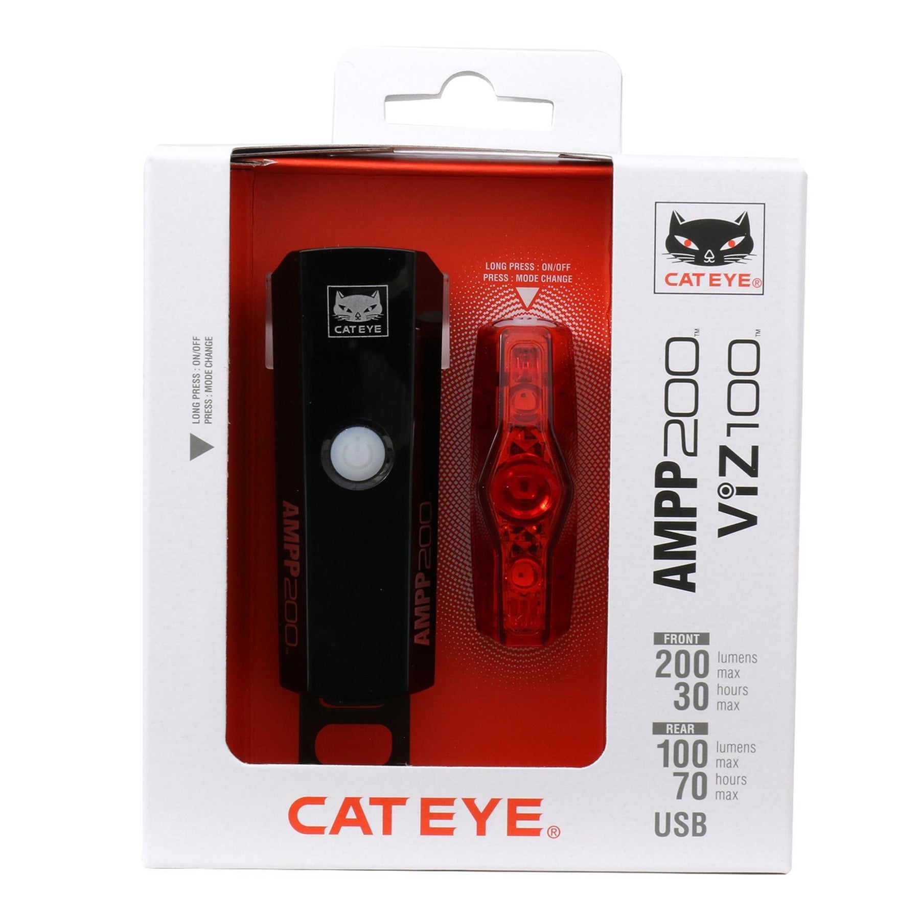 Cateye AMPP 200 II/Viz100 II Bike Light Set