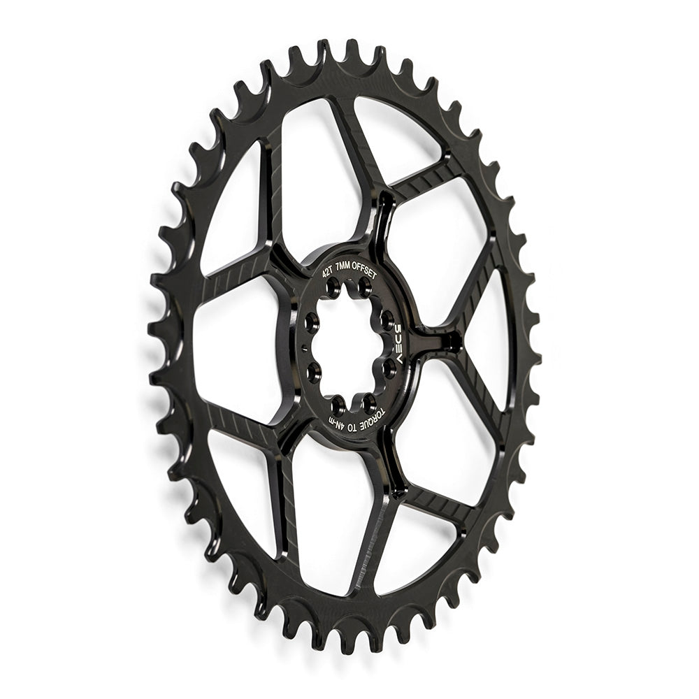 5Dev 8-Bolt Direct Mount Chainring Raw Silver 42T
