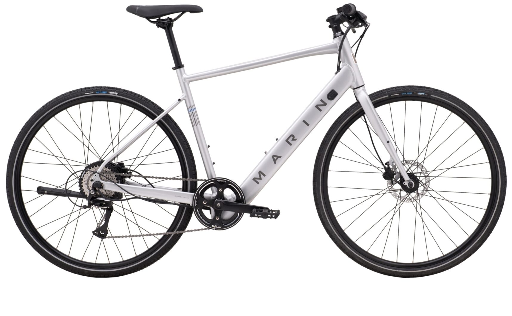 Marin Fairfax E Electric Hybrid Bike Silver Size