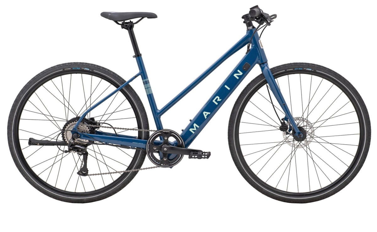 Marin Fairfax E Step Thru Electric Hybrid Bike Blue Size