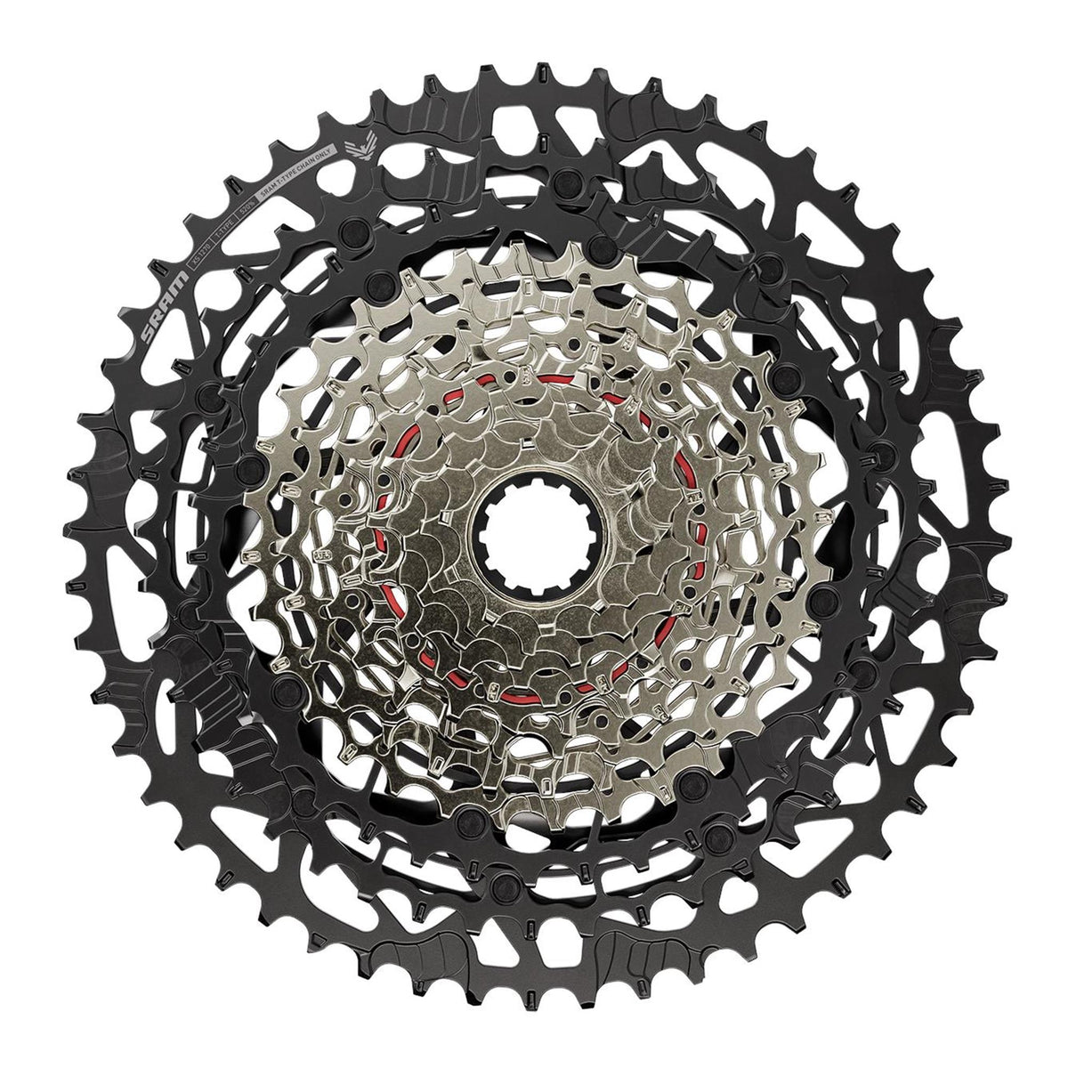 sram xs 1270 t type eagle cassette 10 52 12 speed non xd Black/Silver 10 52T