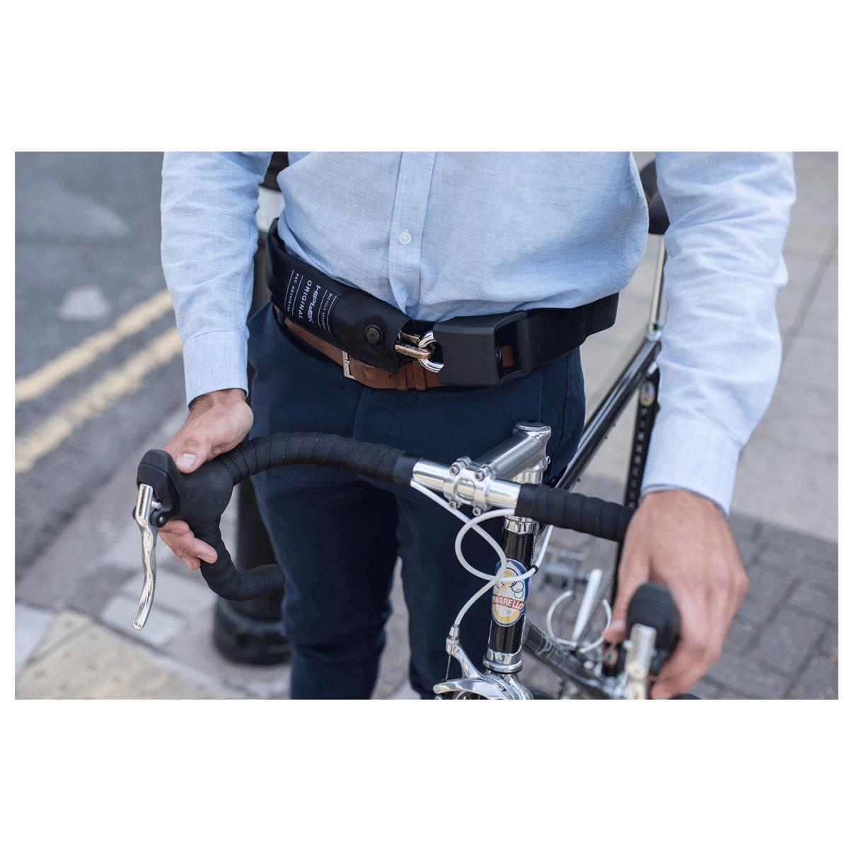Hiplok Original V1.5 Wearable Chain Lock 8mm x 90cm - Waist 24-44 Inches (Silver Sold Secure): Black 8mm x 90cm