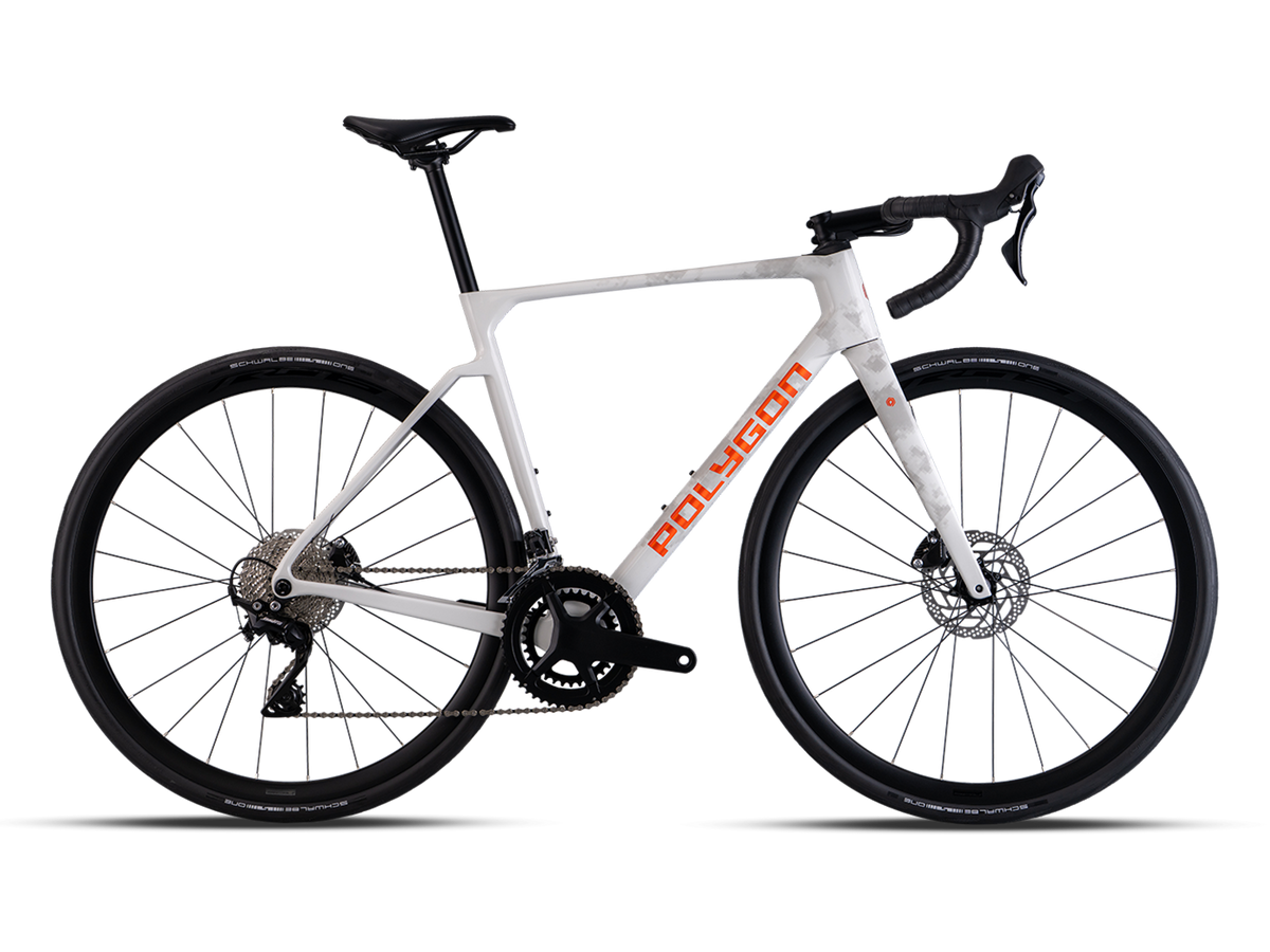 Polygon Strattos 6 Carbon Road Bike 2026 White/Bronze XXS