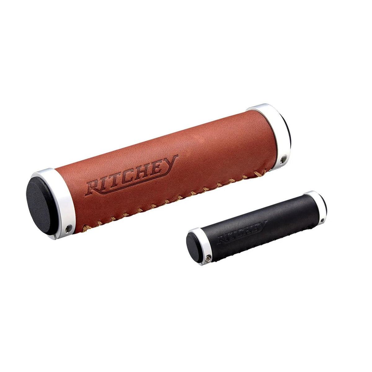 Ritchey Classic Leather Locking Grips Brown 128mm x 32mm