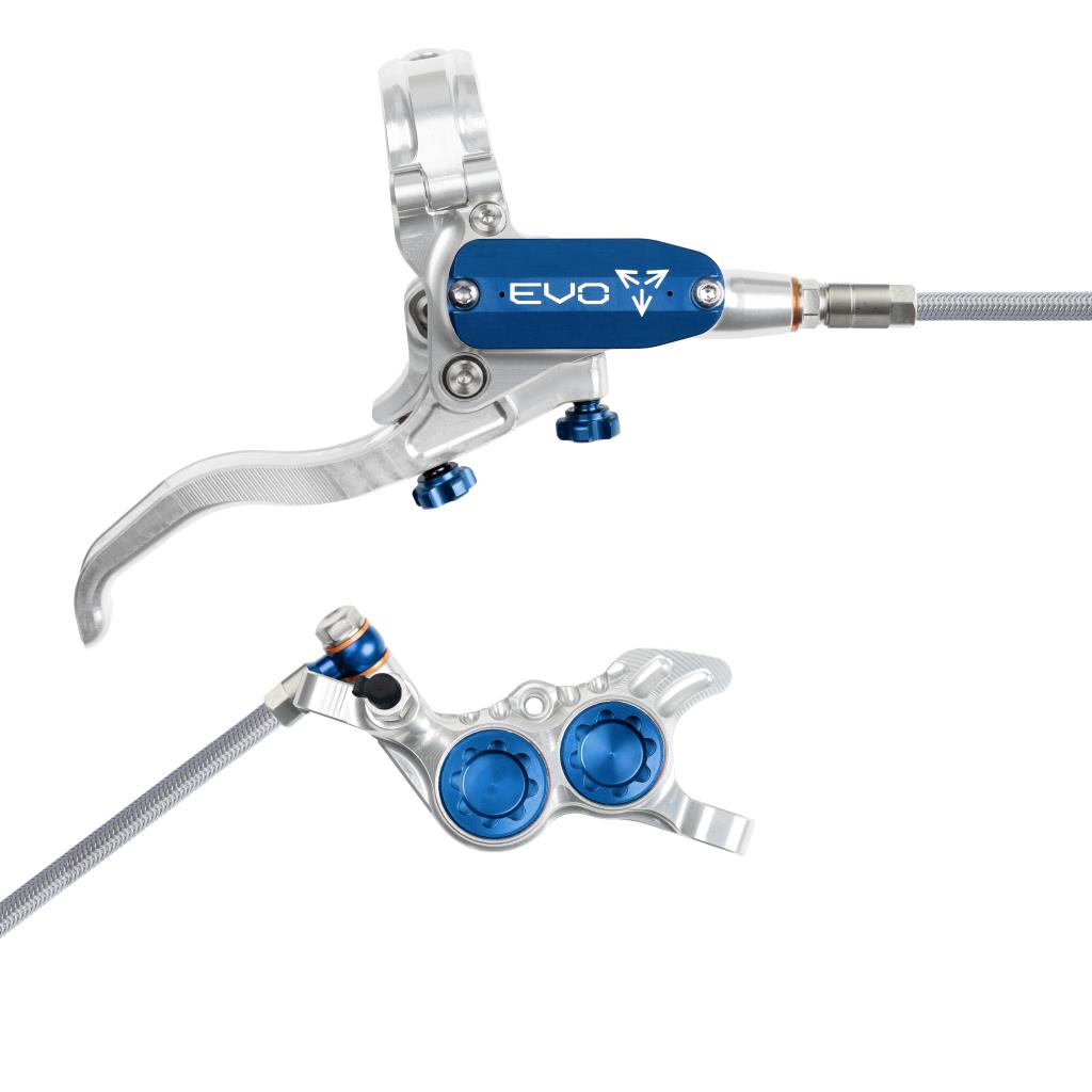 Hope EVO GR4 Braided Disc Brake Silver/Blue R/H