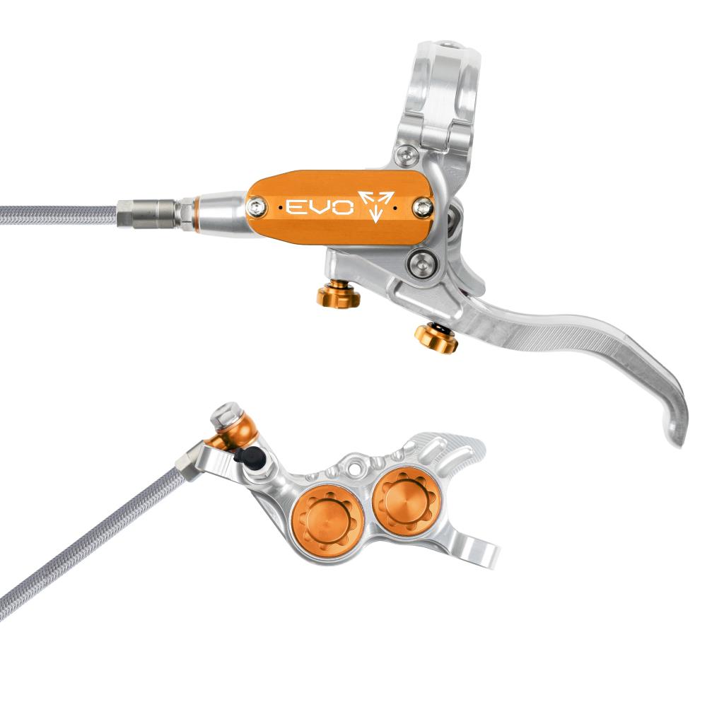 Hope EVO GR4 Braided Disc Brake Silver/Orange L/H