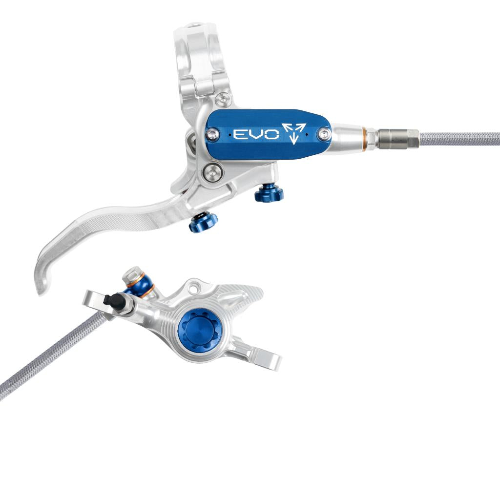 Hope EVO X2 Braided Disc Brake Silver/Blue R/H