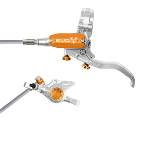 Hope EVO X2 Braided Disc Brake Silver/Orange L/H