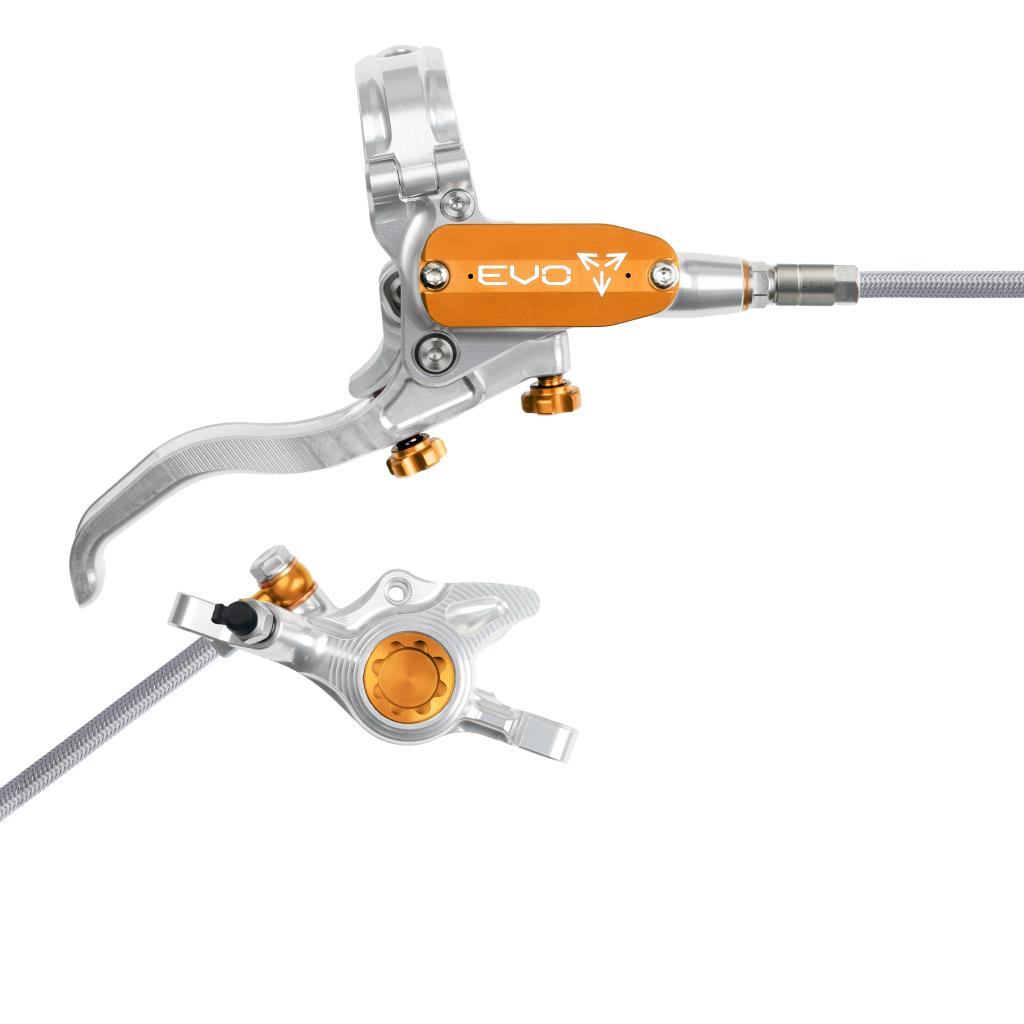 Hope EVO X2 Braided Disc Brake Silver/Orange R/H