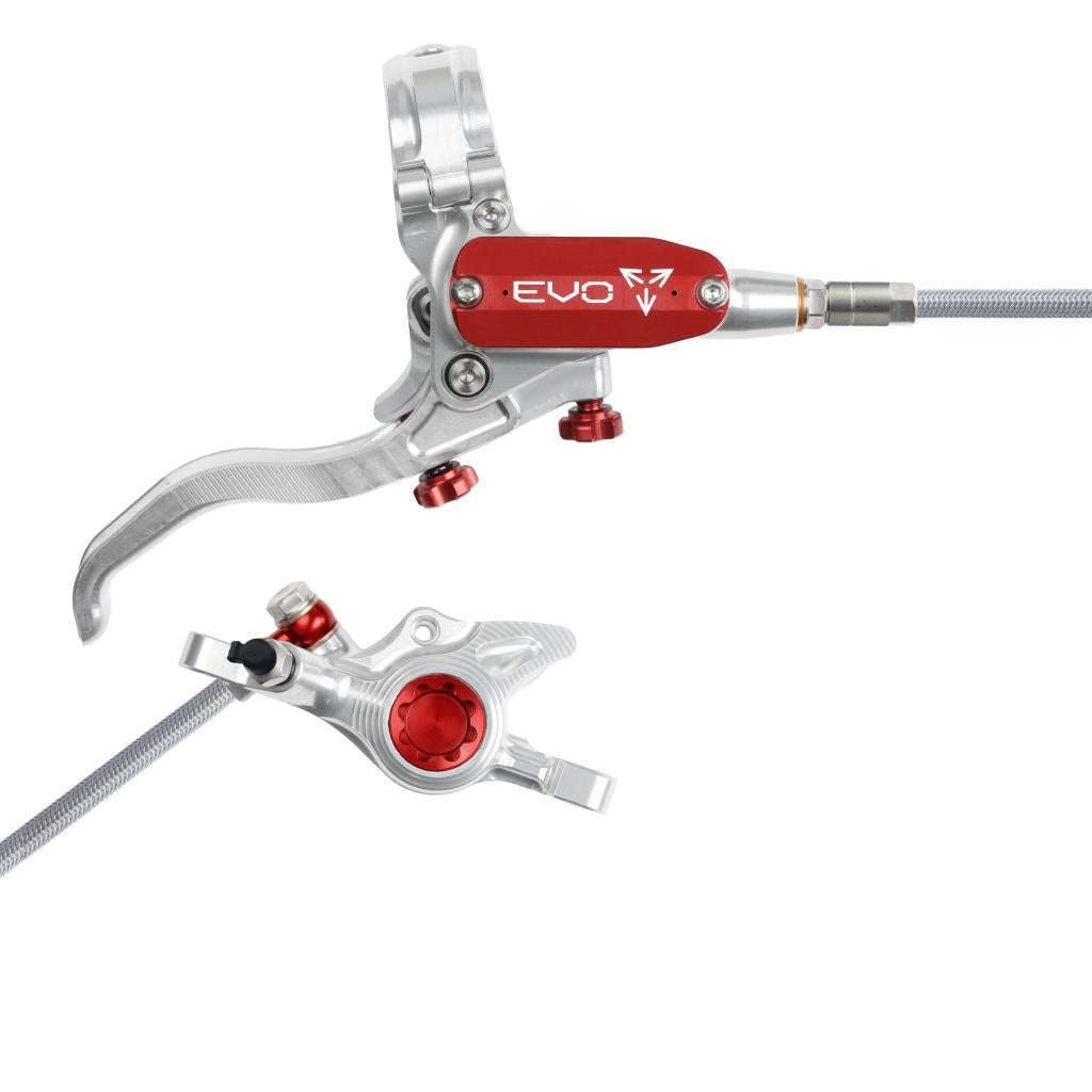 Hope EVO X2 Braided Disc Brake Silver/Red R/H