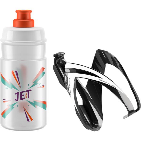 Elite Ceo Jet Youth Bottle Kit Includes Bottle Cage And Bottle Orange / White 350 ml