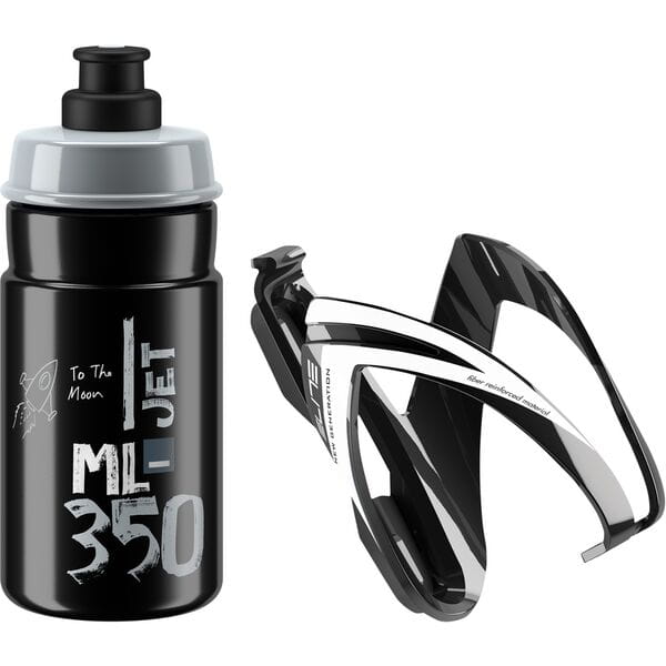 Elite Ceo Jet Youth Bottle Kit Includes Bottle Cage And Bottle Black 350 ml