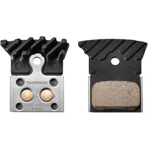 Shimano L04C disc pads and spring, alloy/stainless back with cooling fins, metal sintered