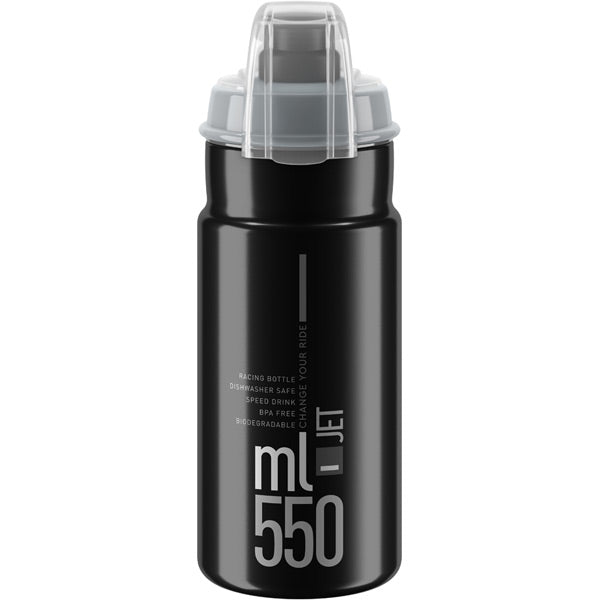 Elite Jet Biodegradable Mtb Bottle Black / Grey 550 ml
