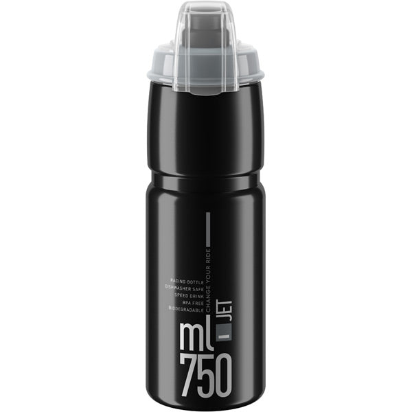 Elite Jet Biodegradable Mtb Bottle Black / Grey 750 ml
