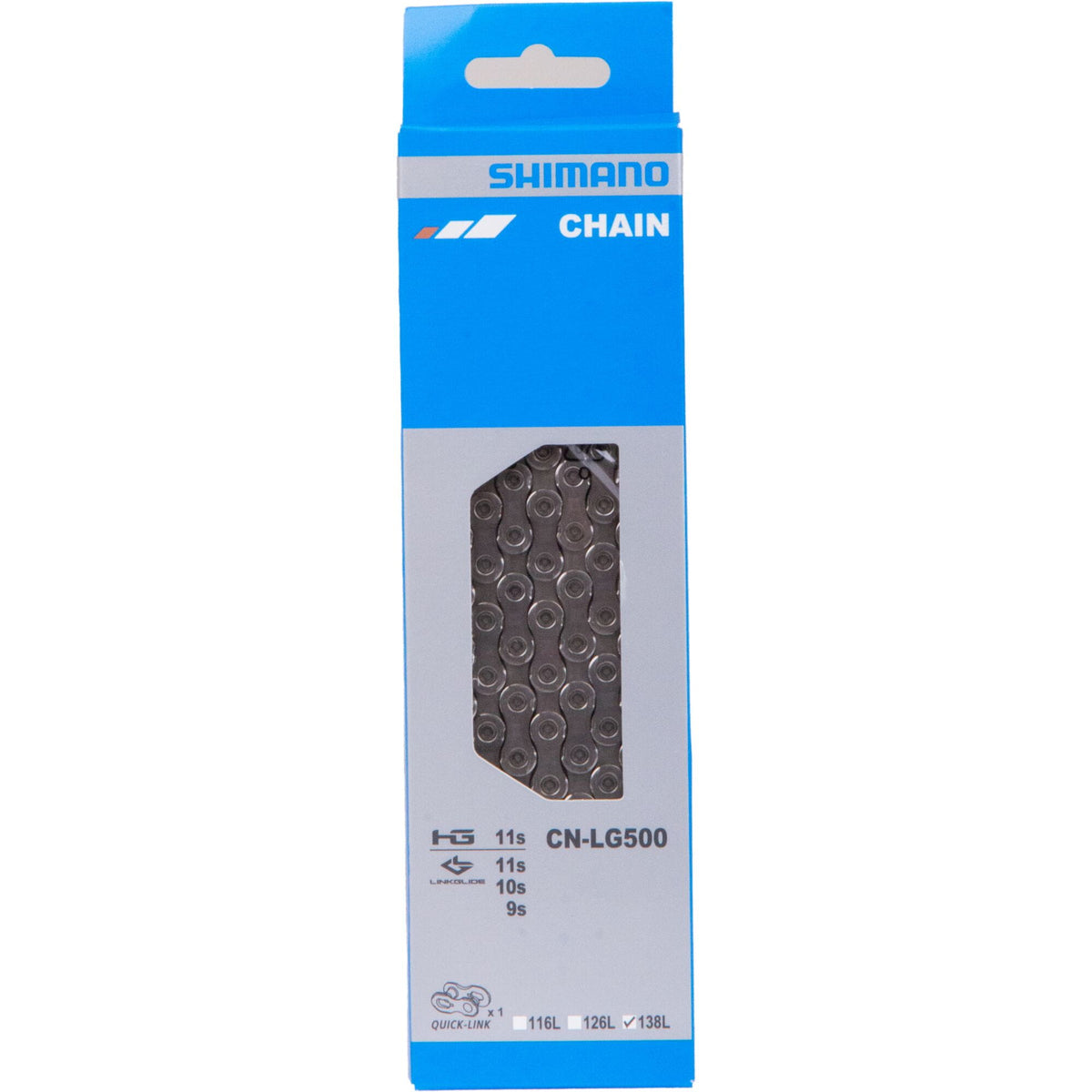 Shimano CN-LG500 Link Glide HG-X chain with quick link, 9/10/11-speed