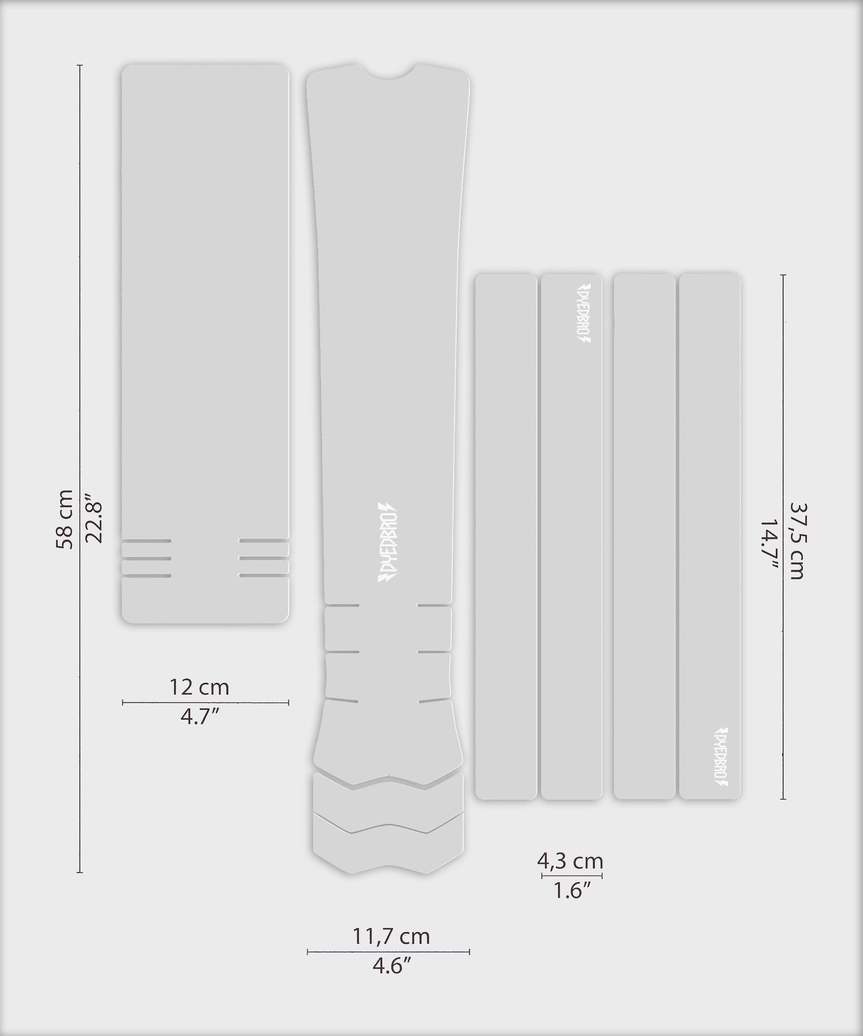 DYEDBRO e-Bike Frame Protection Clear - Gloss/White