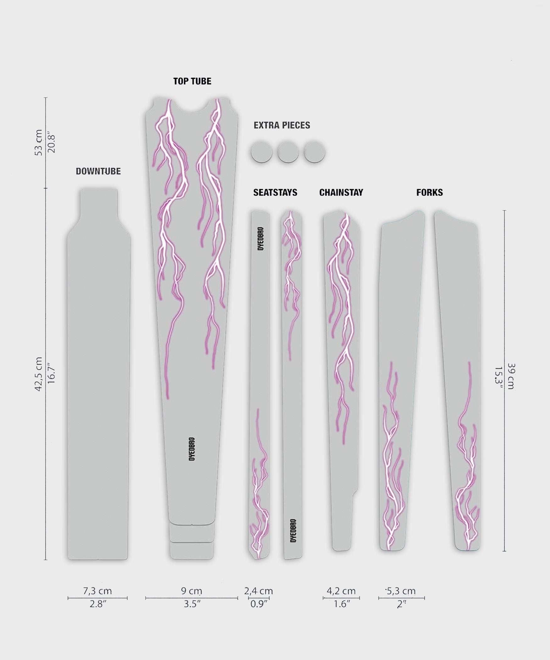 DYEDBRO Gravel Frame Protection Lightning - Pink