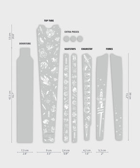DYEDBRO Gravel Frame Protection Old School Tattoo - White