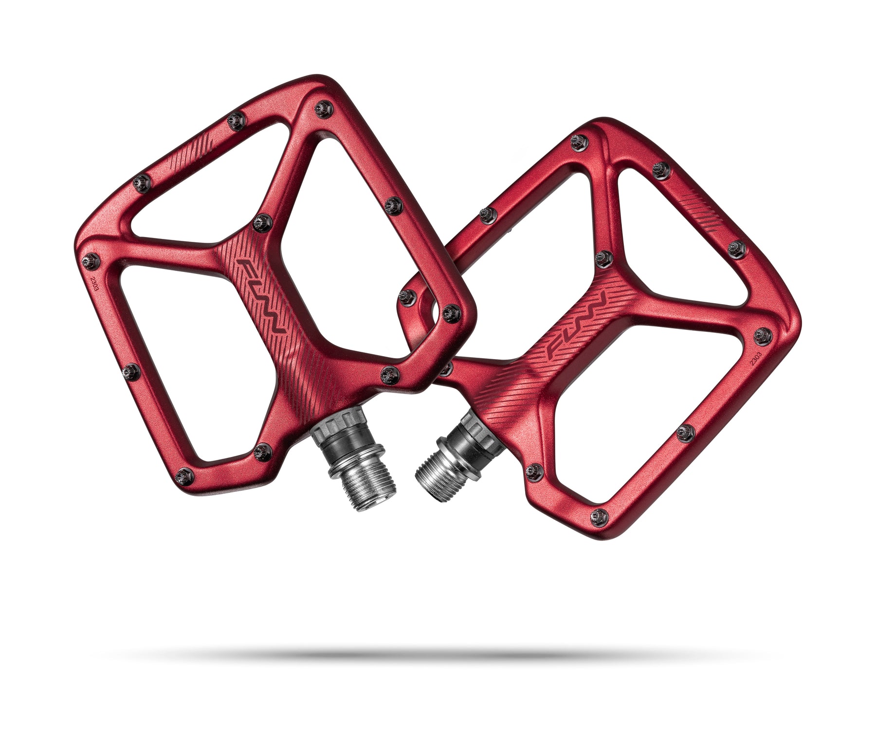 Funn Python 2 Alloy Flat Pedals Red