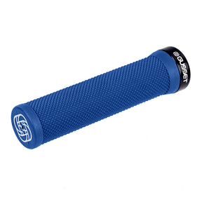 Gusset Single File Lock-On Grips Blue 133mm