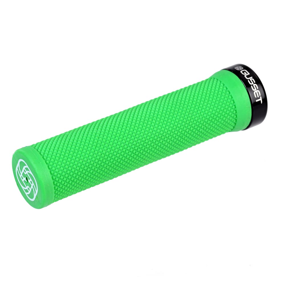 Gusset Single File Lock-On Grips Green 133mm