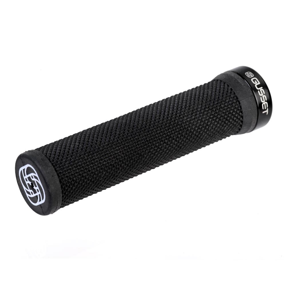 Gusset Single File Lock-On Grips Black 133mm