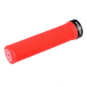 Gusset Single File Lock-On Grips Red 133mm