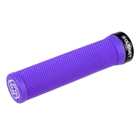 Gusset Single File Lock-On Grips Purple 133mm