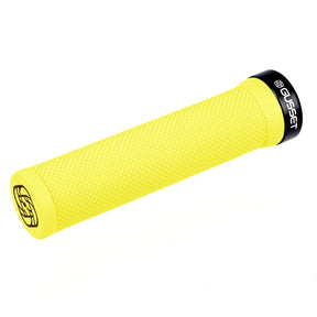 Gusset Single File Lock-On Grips Fluro Yellow 133mm