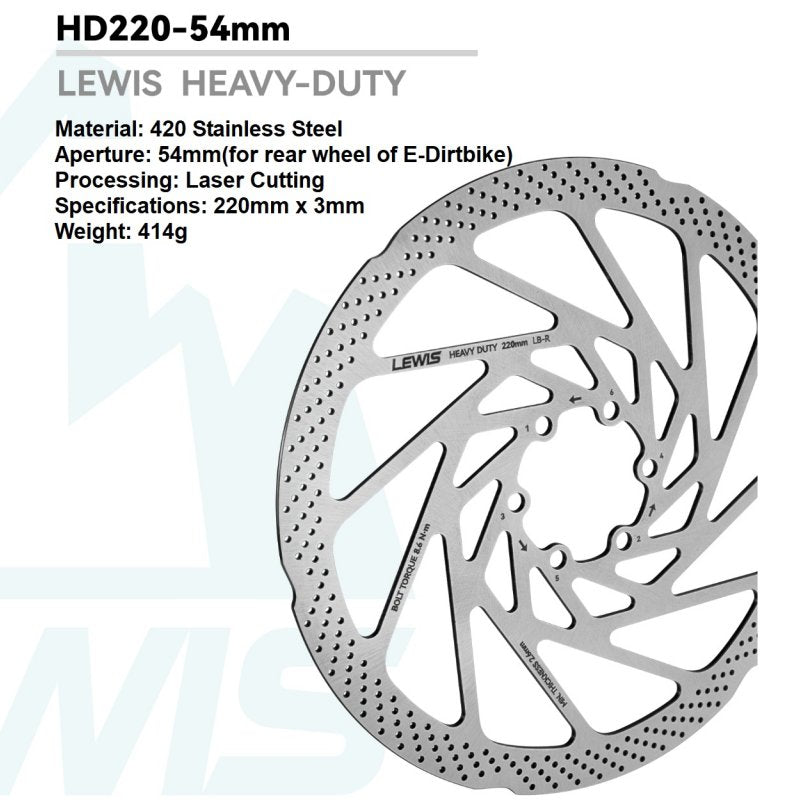 Lewis HD 6 bolt Disc Rotor for Surron 54mm BCD