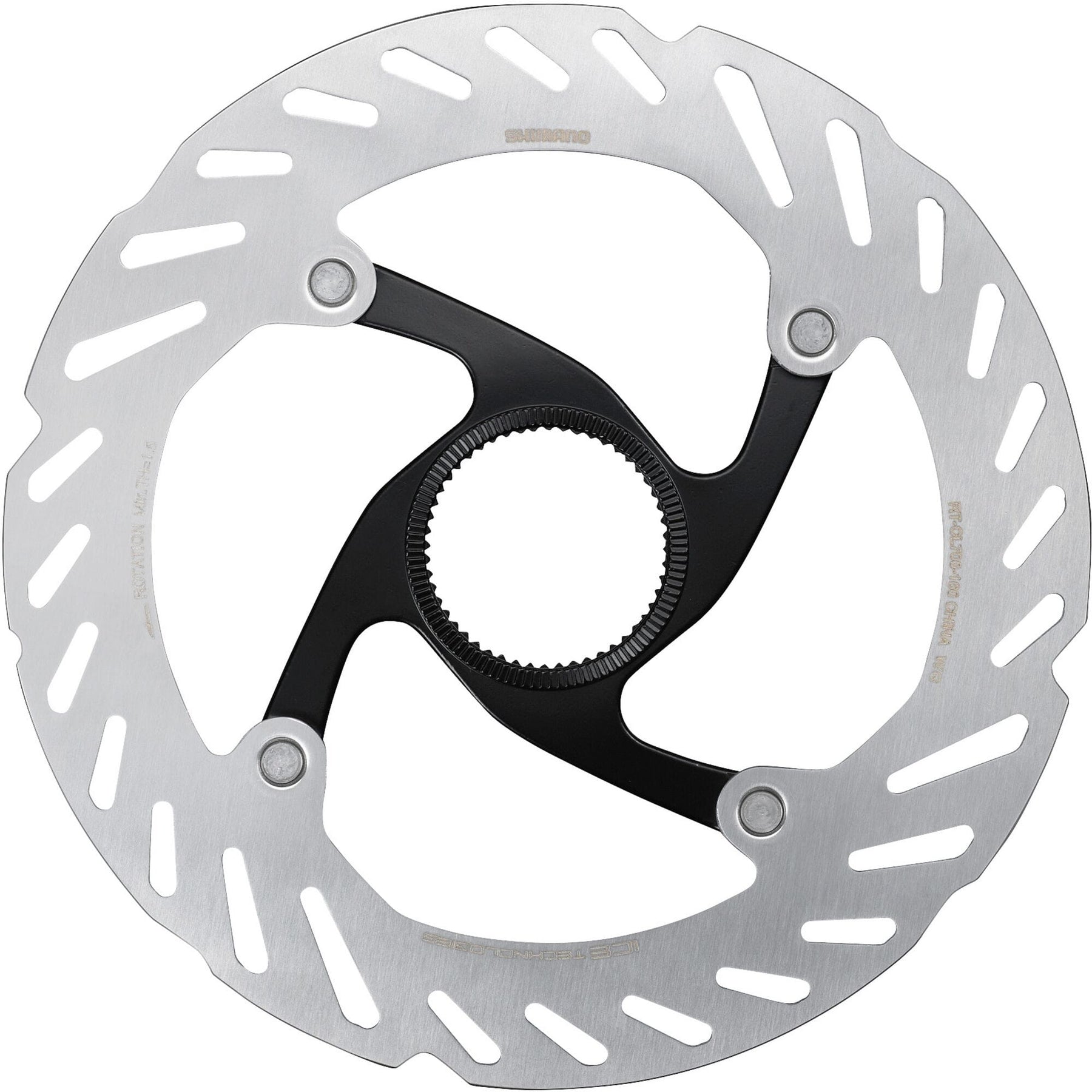 Shimano RT-CL700 Ice Tech Centrelock Rotor with external lockring Silver / Black 160mm