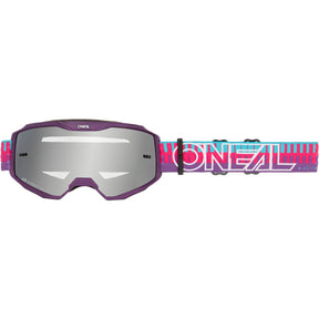 O'Neal B-10 Goggle Striped Pink / Purple - Clear Lens