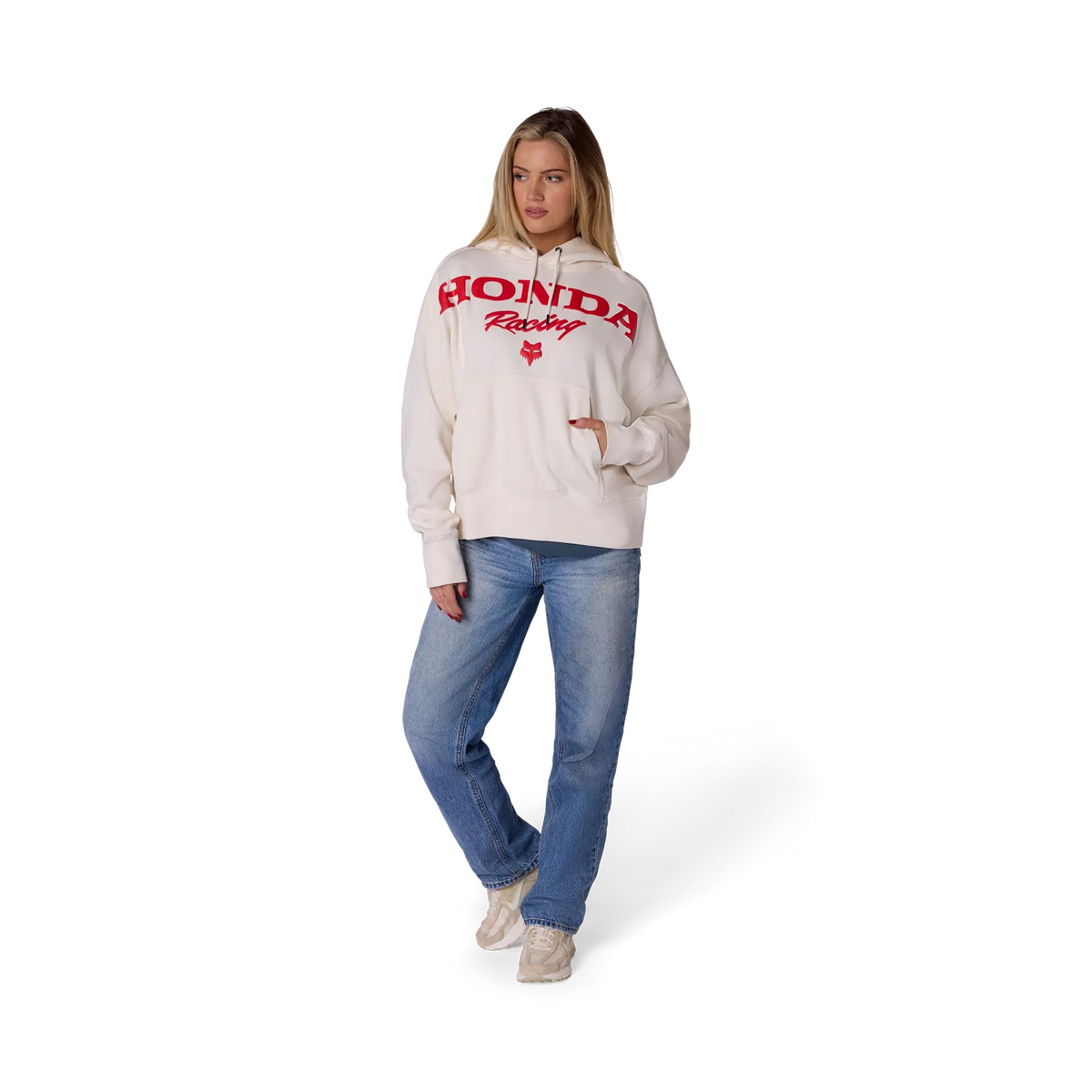 Fox Racing Womens Honda Fleece Pullover Off White S