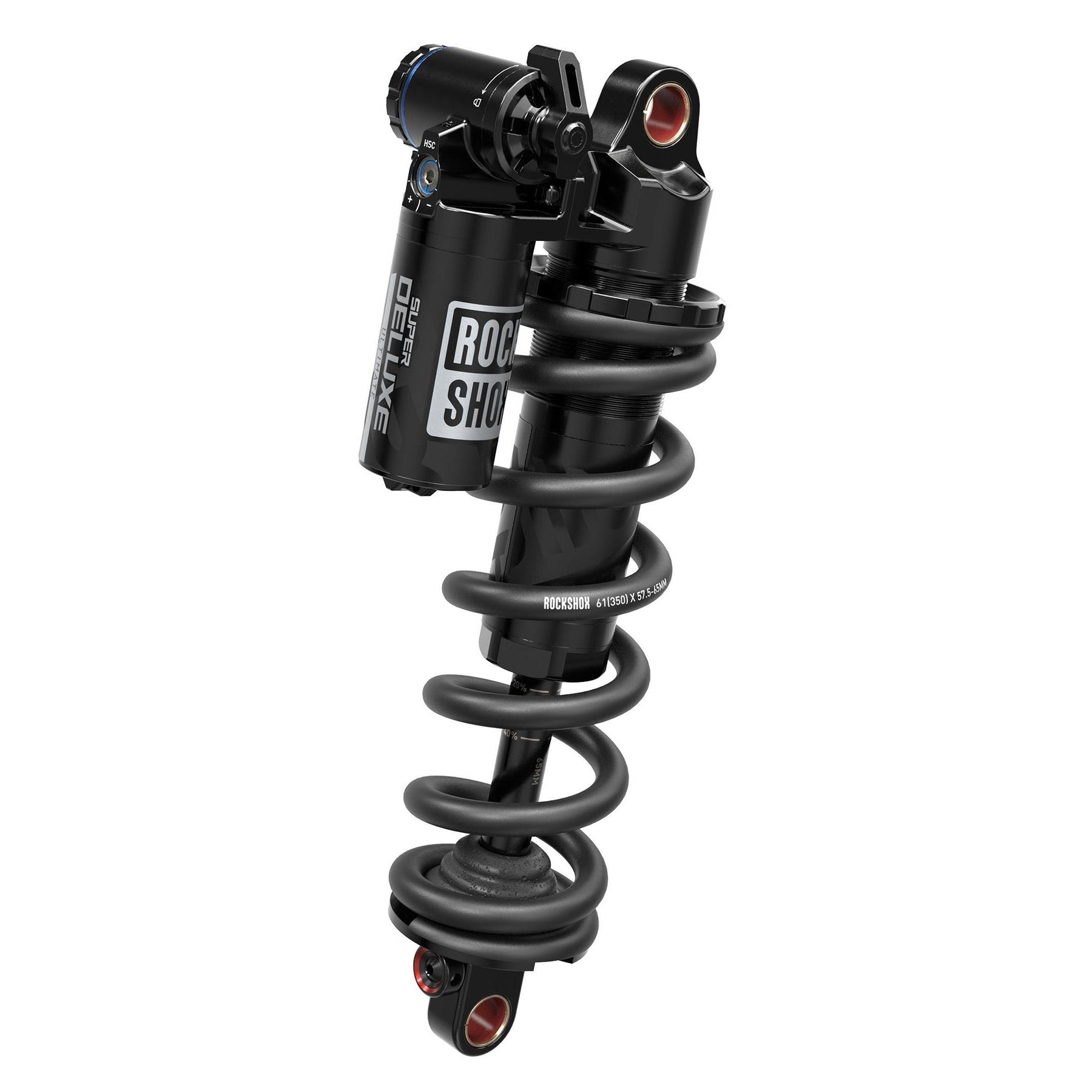 Rockshox Super Deluxe Coil Ultimate Rear Shock RC2T - Linearreb/Lcomp, 320LB Lockout, Hydraulic Bottom Out, Bearing Standard(8X20) (Spring Sold Separate) B1 Santa Cruz Bronson3/Roubion 2018-2021 Black 210X55