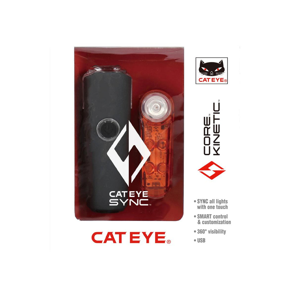 The Cateye Sync Set Core Kinetic Front Rear Light Set for Sale