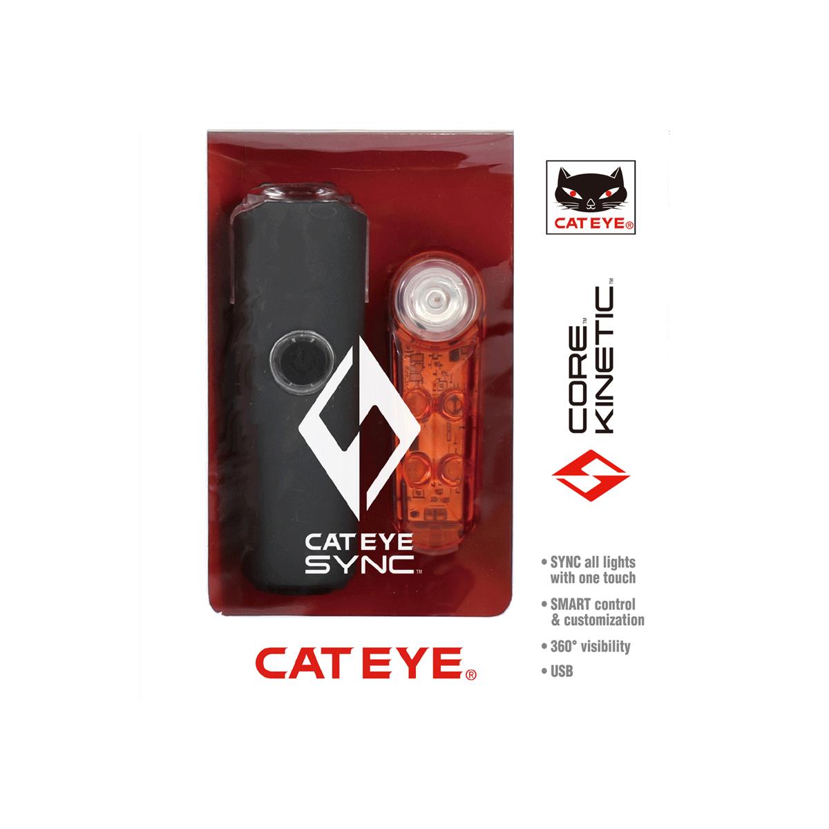 Cateye Sync Set Core & Kinetic Front & Rear Light Set