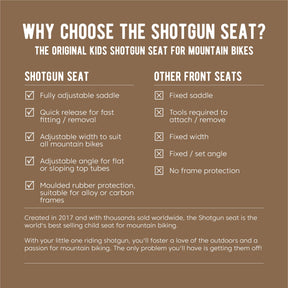 Shotgun, 2-5yr Old Front Mounted MTB Child Seat, Black