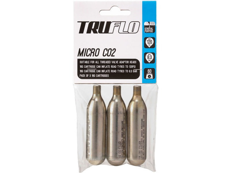 Truflo Micro CO2 Pump Refill Pack (3 x 16 g Cartridges)