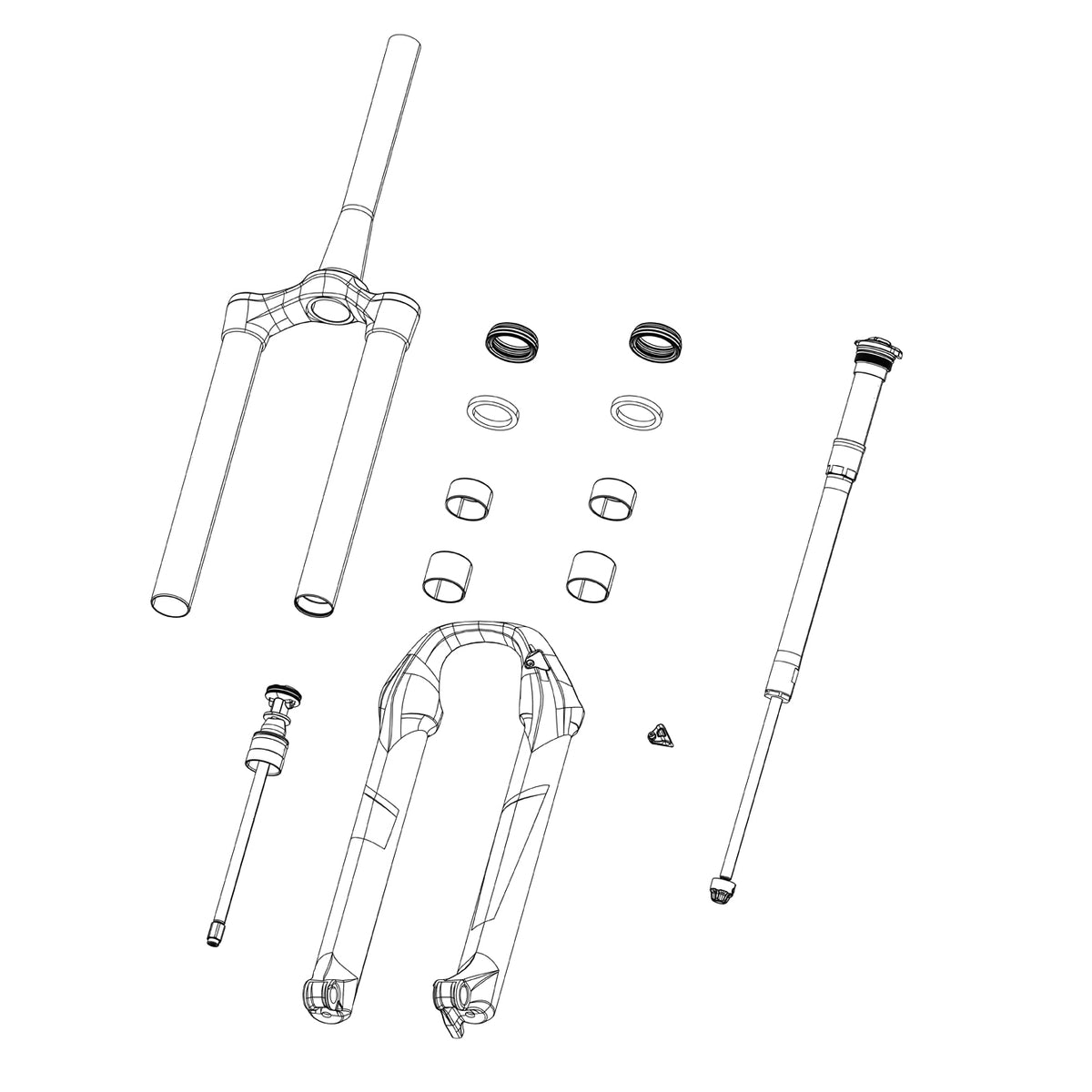 Rockshox Fork Spring Debonair+ Shaft - (Includes Air Shaft And Bumpers)- 27/29 (Non-Buttercup Only) - Zeb A2+