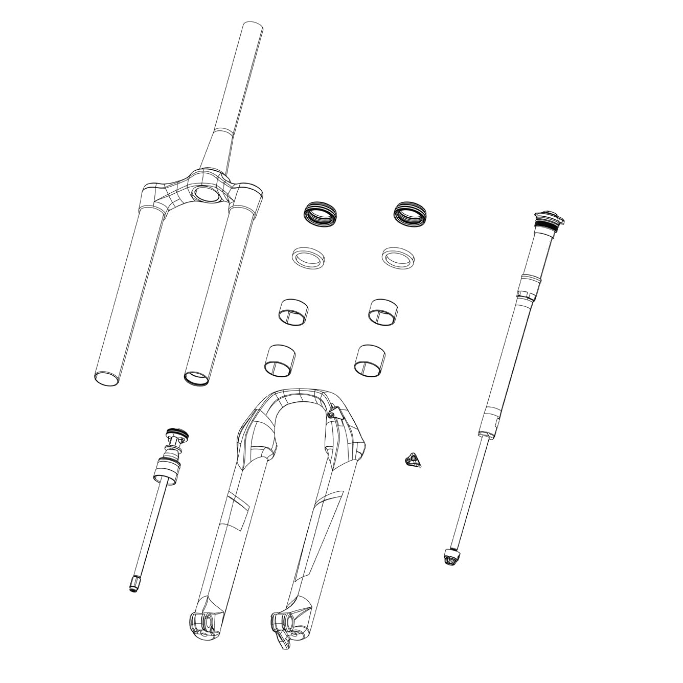 Rockshox Fork Spring Debonair+ Shaft - (Includes Air Shaft And Bumpers) - 27/29 (Non-Buttercup Only) - Pike C1+