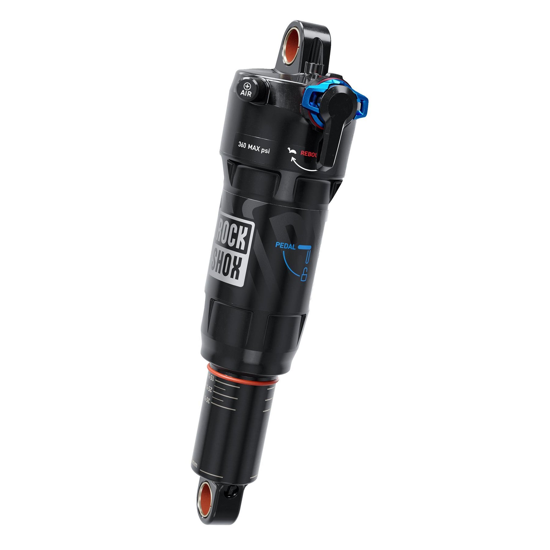 Rockshox Deluxe Ultimate Rct Rear Shock - Linear Air, 0Neg/2Pos Tokens, Linearreb/Lcomp, 380LB Lockout, Standard Standard (8X40,8X30) C1 Salsa Horsethief2019+ Black 190X45