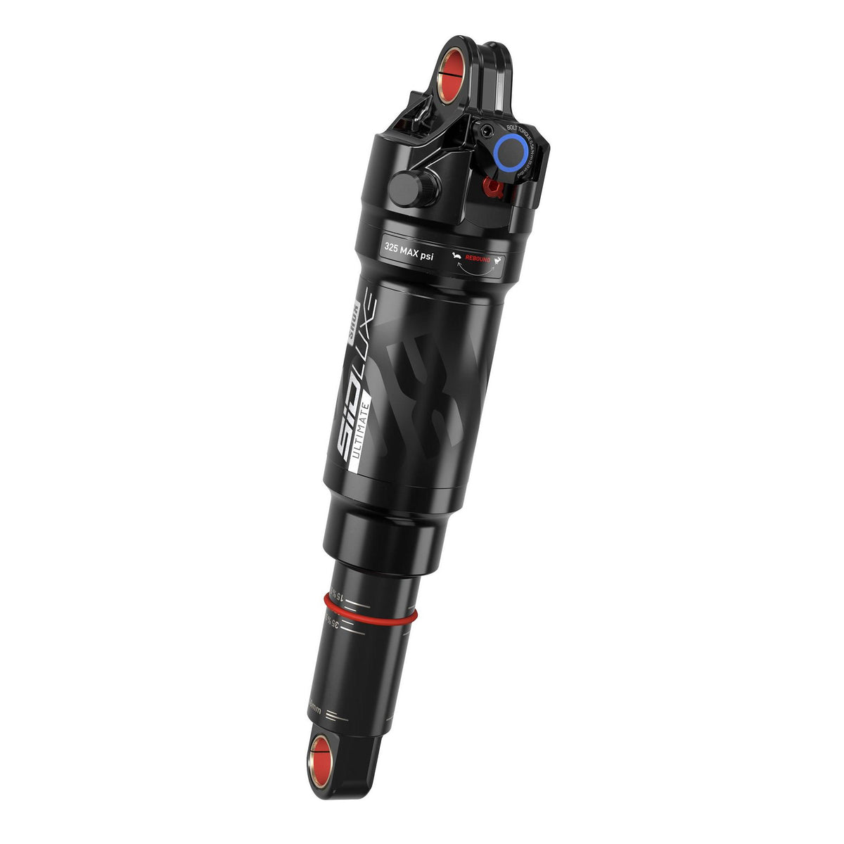 Rockshox SIDLUXE Ultimate 3-Position Remote Rear Shock - Outpull Soloair, 0Token,Reb81/Comp27, Mid8, Lockout8, Standard 90 No Bushing (10X25) (Remote Rear Shock - Sold Separately)-A2 Canyon Lux Tr (2022+) Black 210X50