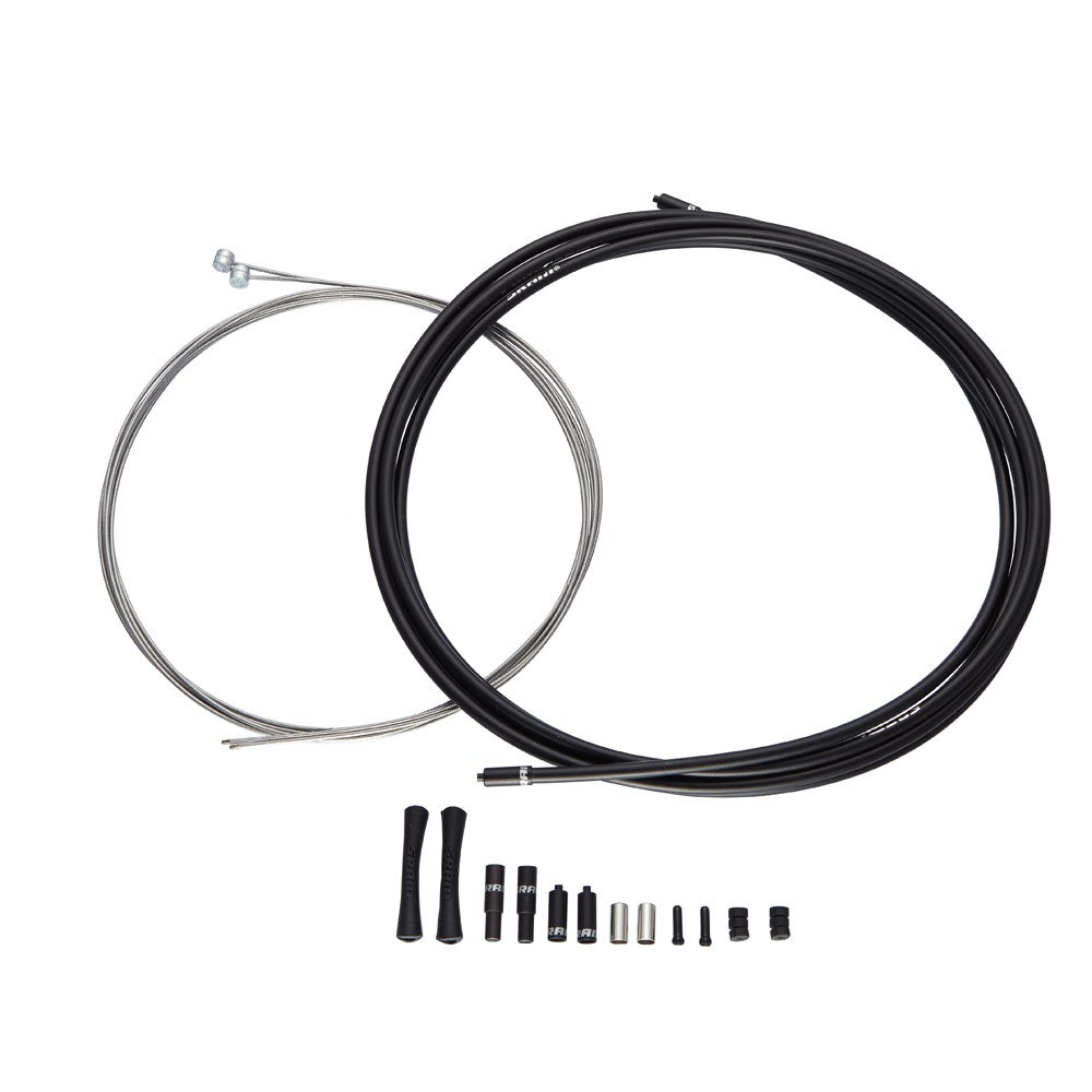SRAM Slickwire Pro Ext Long Road Brake Cable Kit 5Mm (1X1350Mm, 1X2750Mm 1.5Mm Pol Ss Cables, 5Mm Kevlaræ Reinforced Linear Strand Housing,Ferrules,End Caps,Frame Protectors): Black 