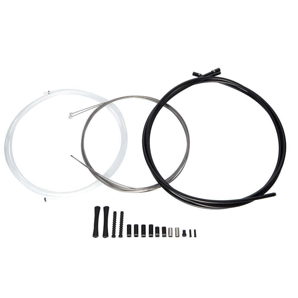 SRAM Slickwire Pro Road/Mtb Shift Cable Kit 4Mm (2X2300Mm 1.1Mm Elite Cable, 4Mm Reinforced Linear Strand & 5Mm Seal System Housing, Ferrules, End Caps, Frame Protectors): White 