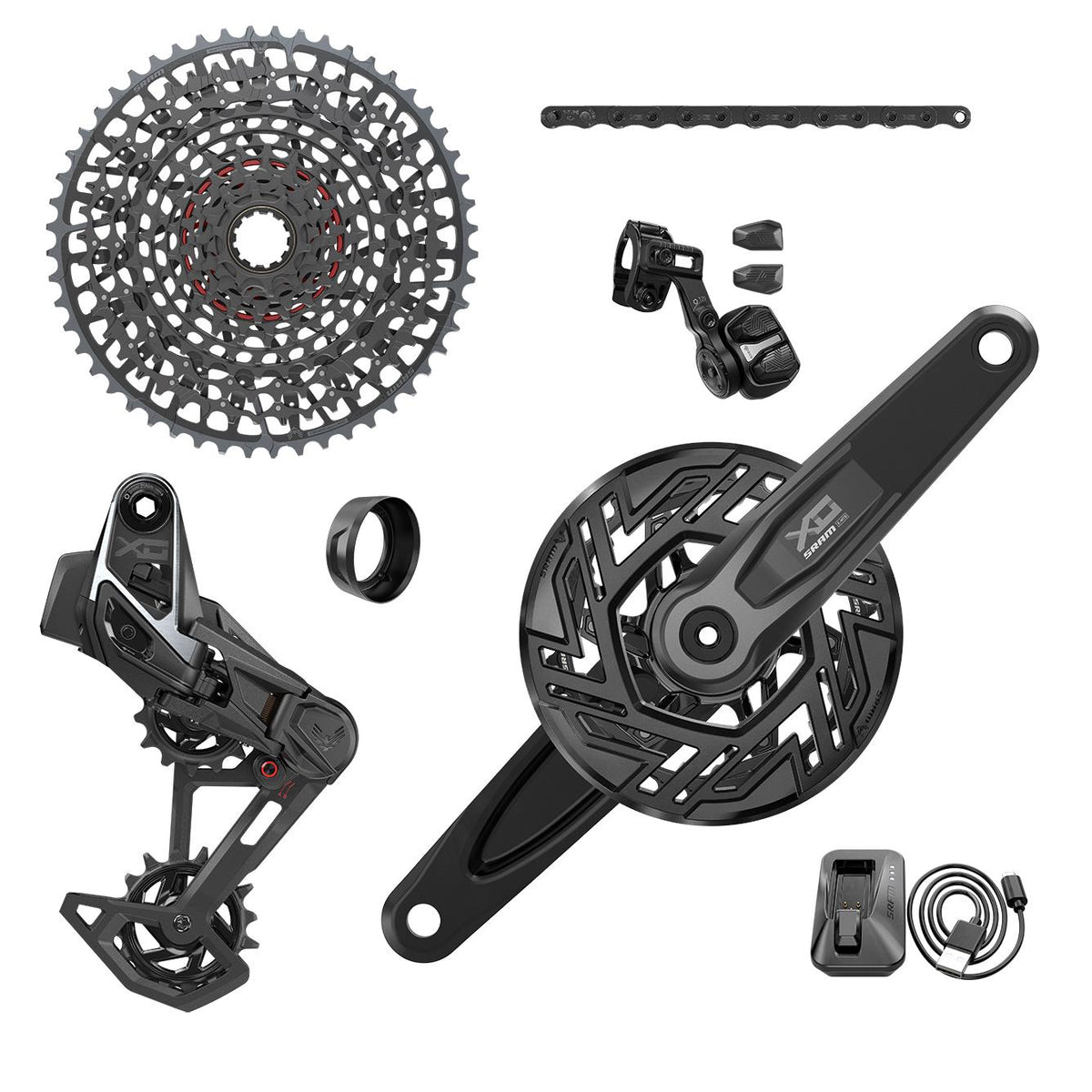 SRAM X0 Eagle T-Type E-MTB 104Bcd Transmission AXS Groupset – Cranks Not Included 